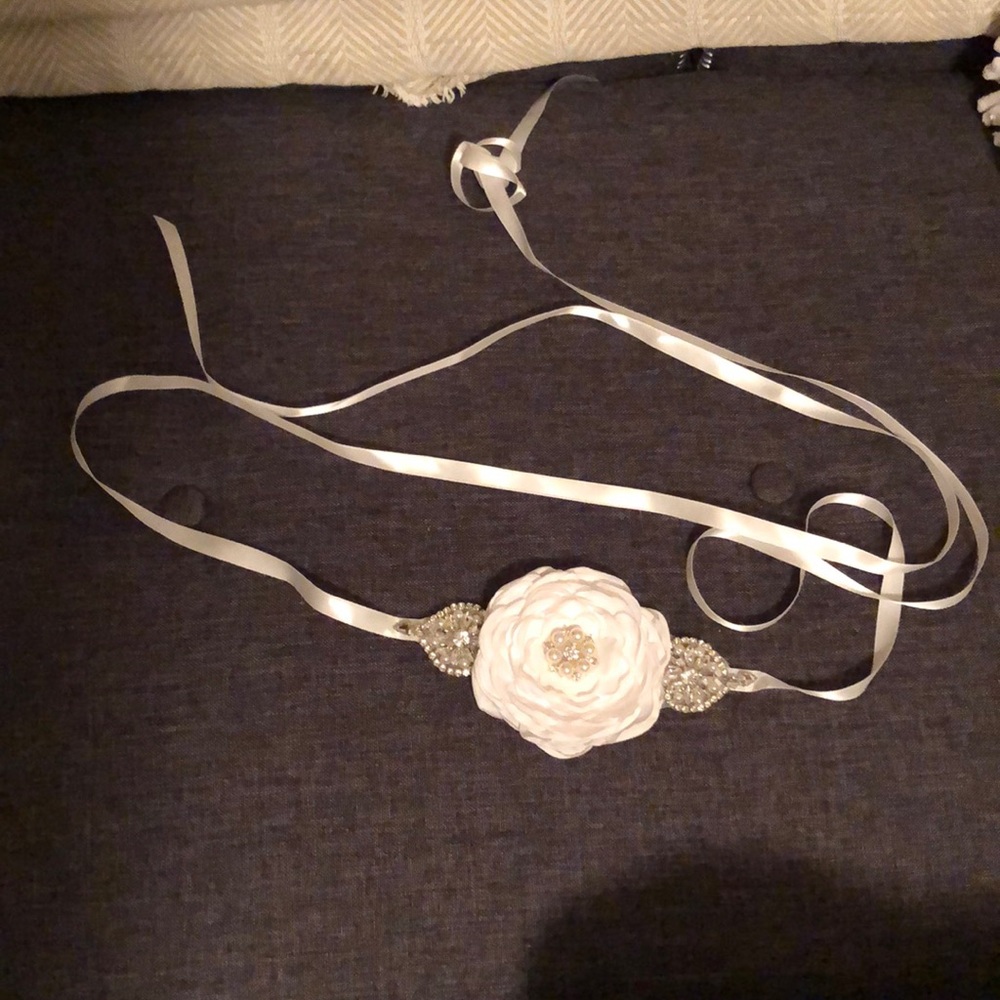 Fabric floral bridal belt